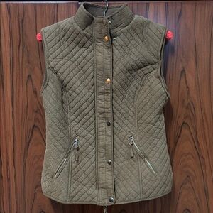 Quilted Cognac Women's Vest Gold accents M